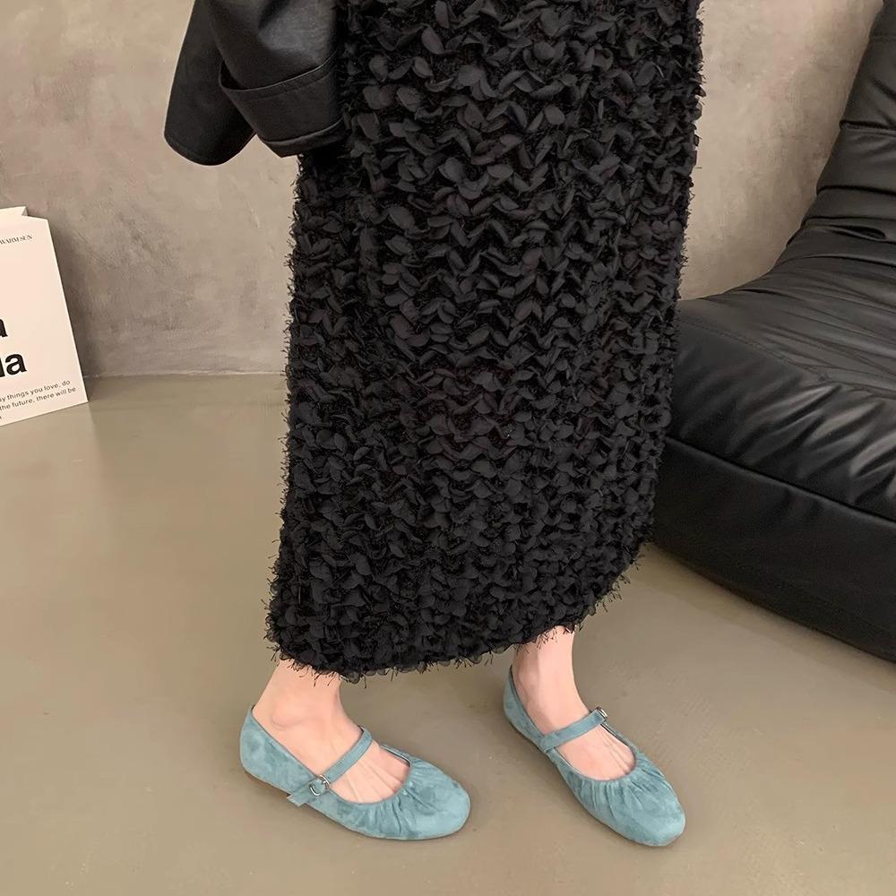 French Retro Women's Shoes Soft-soled Shoes Summer Korean Version Design Sense with Red Mary Jane Single Shoes Flat Shoes