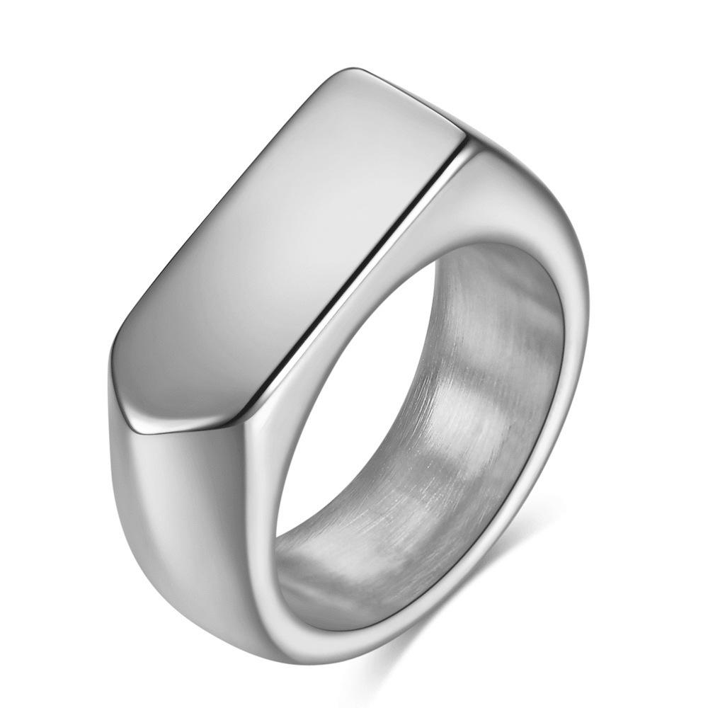 9MM Smooth Diamond Titanium Steel Ring Minimalist Fashion Jewelry for Men Women