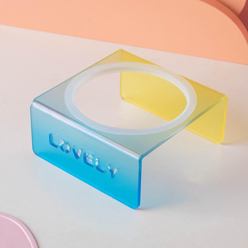 Cat Food Tray Nordic Style Ceramic Bowl Available in Multiple Colors Pet Bowl Water Bowl Cat and Dog Food Bowl Acrylic Stand