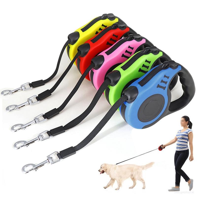 5m Long Strong Pet Leash For Large Dogs Durable Nylon Retractable Dog Walking Leash Leads Automatic Extending Dog Leash Rope