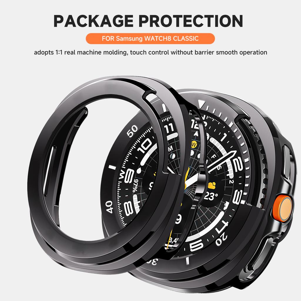 Glass+Case For Samsung Galaxy Watch 8 Classic Screen Protector Slim Shockproof Cover for Samsung Watch 8 46mm Tempered Bumper Case