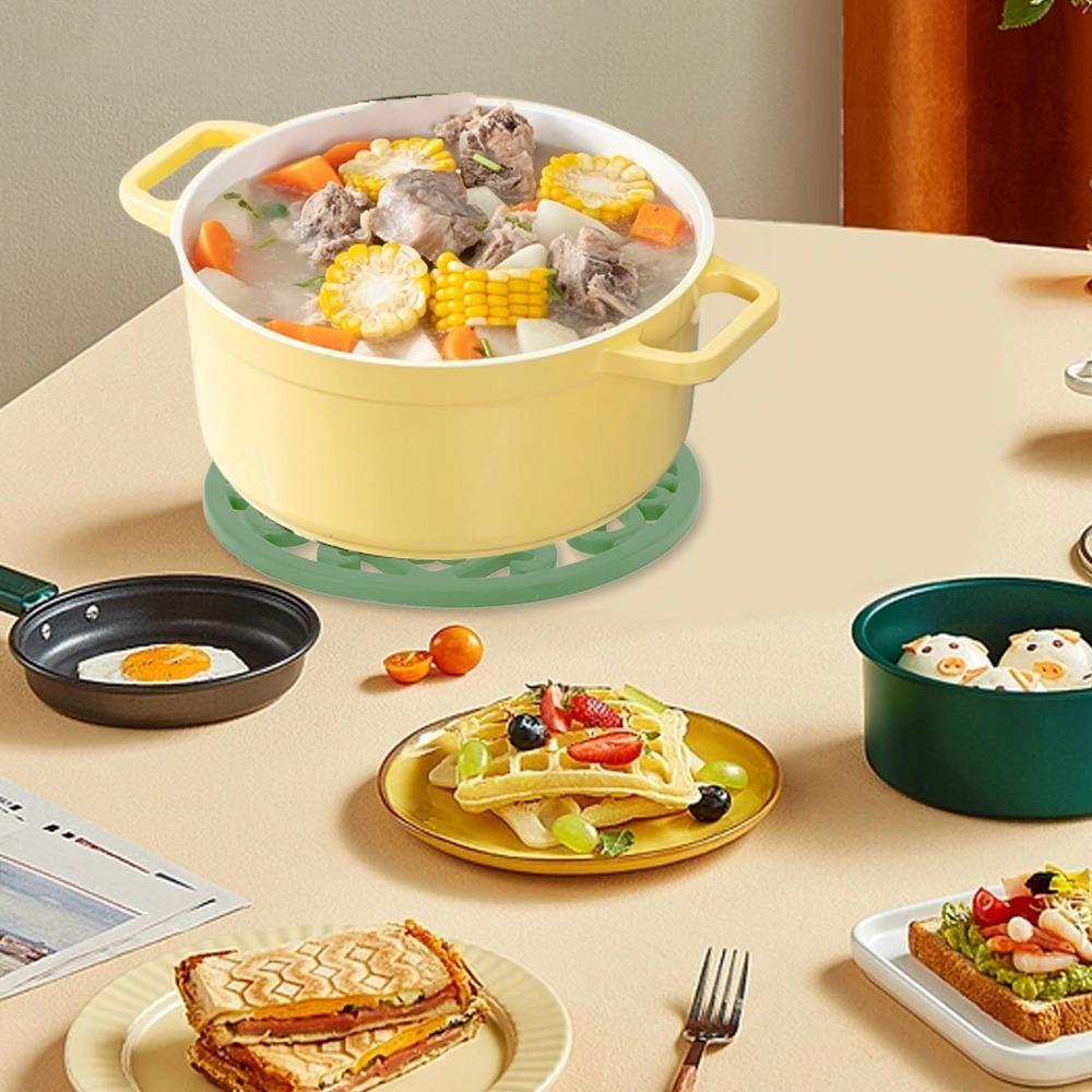 

Silicone Hot Pad Nonslip Trivet Mat Hot Pot Holder Teapot Trivet Countertops зелений