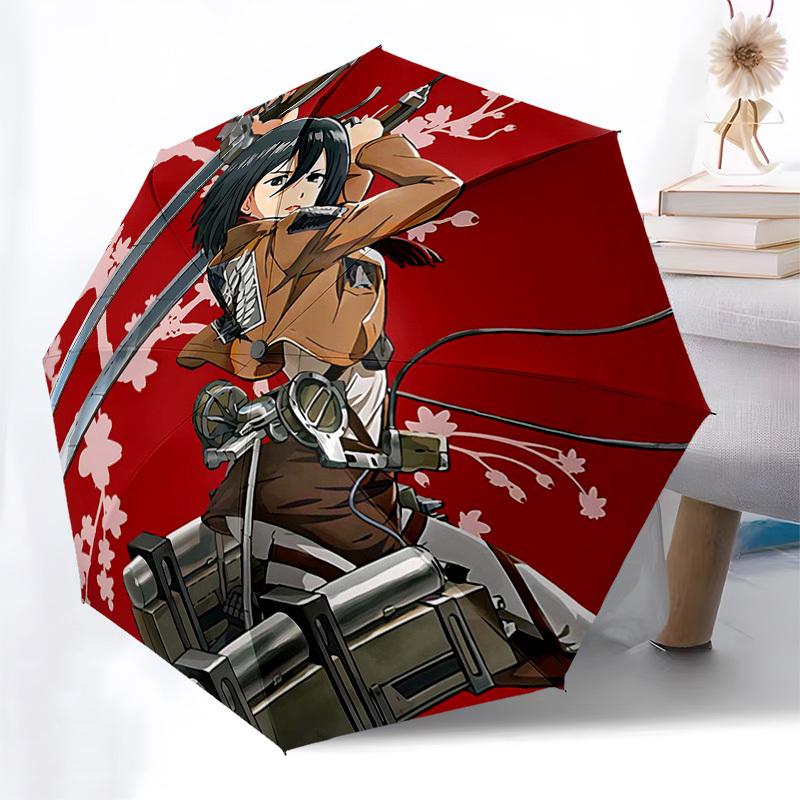 

1pc Cherry Blossom Design Automatic Opening/Closing Umbrella with 3-Fold Portable Design, 8-Bone Iron Frame - Outdoor for Fans, Travelers, Daily Use,