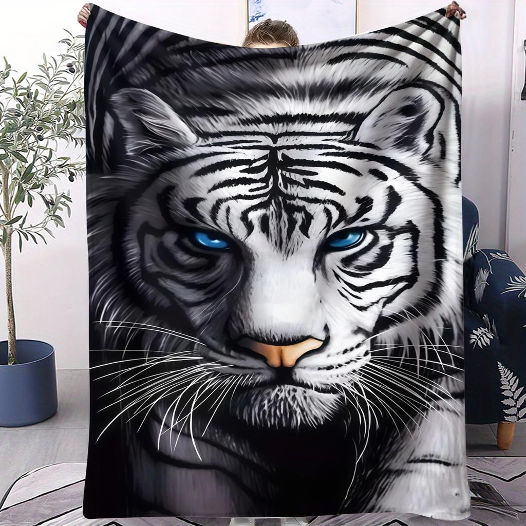 Lion Cool Animal Printed Blankets Soft Cozy Flannel Blanket for Home Sofa Couch Bed Travel AllSeason Portable Picnic Blanket