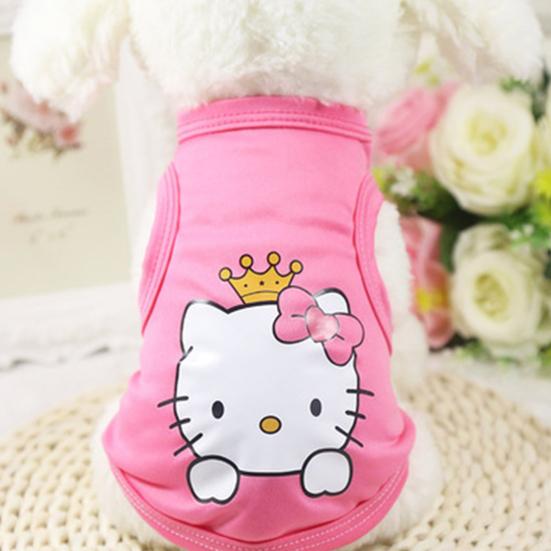 Weste Niedlicher Katzenaufdruck Zweibeinige Hundekleidung Atmungsaktives Weiches T-Shirt für Haustier