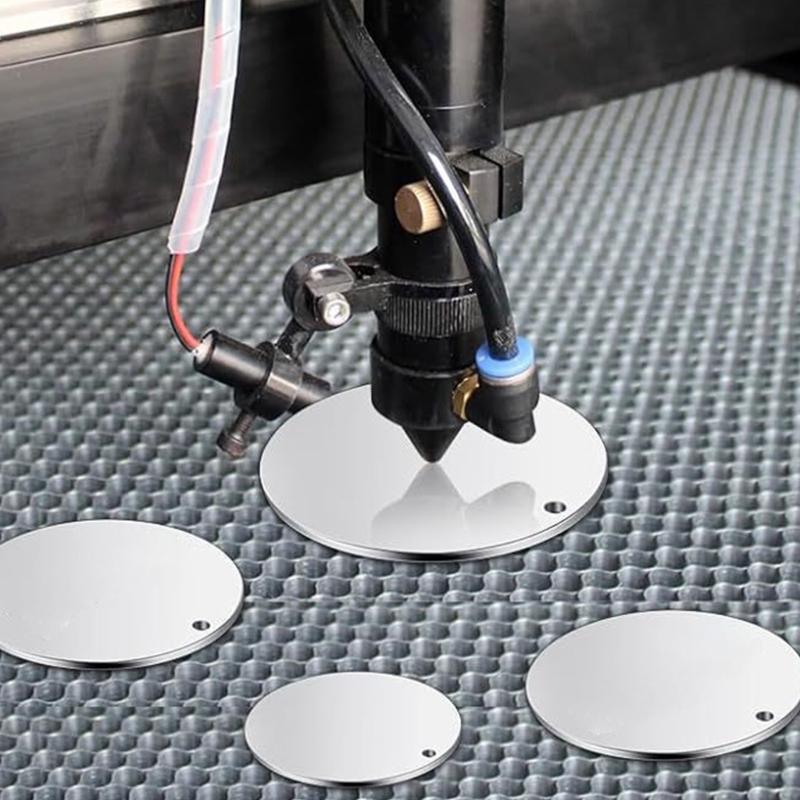 100 Pcs/Set Round Metal Engraving Blanks with Hole Stamping Blanks Stainless Steel Blank Tagged 10/15/20/25/30mm