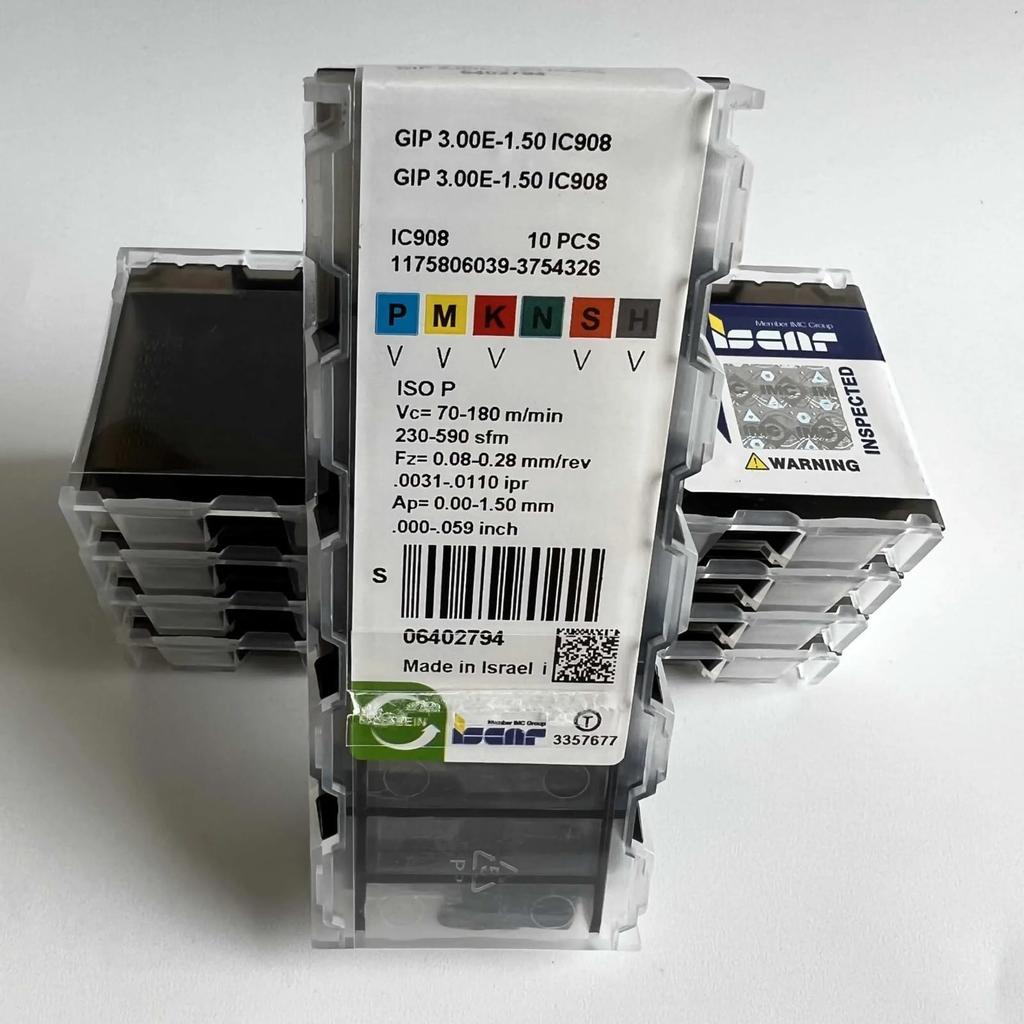 ISCAR / GIP3.00E-1.50 IC908 /Industrial indexable Carbide Inserts 10 PCS