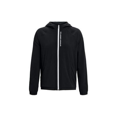 Under Armour Solid Color Casual Sports Zip Hoodie Women Jackets Black 1365773-001