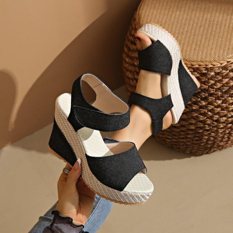 Mode Keilabsatz Plateau Peep Toe 2025 Neue Damen Sandalen Damenschuhe Komfort Sommer Designerschuhe