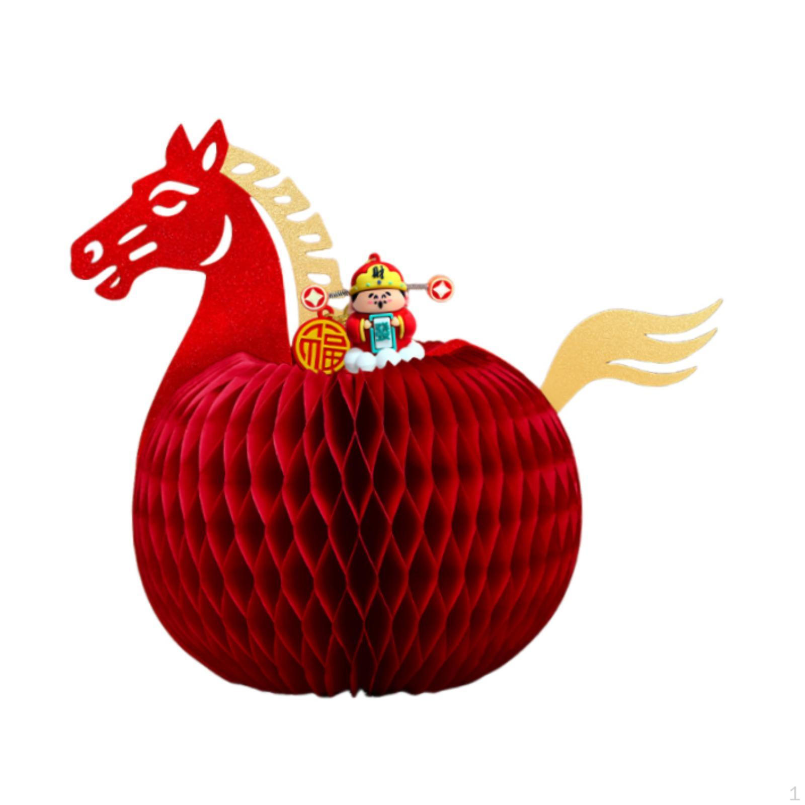 

Chinese Year Horse Honeycomb Centerpiece,Table Topper Sturdy Party Favor God of Wealth for