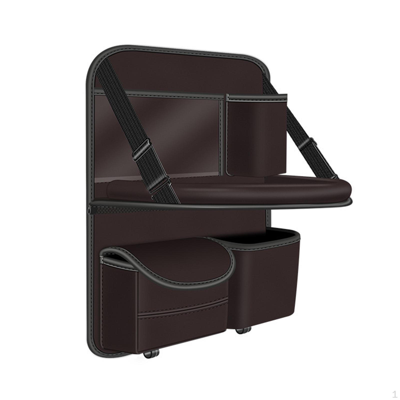 

Органайзер на спинку сиденья с держателем для салфеток и местом для хранения закусок коричневый