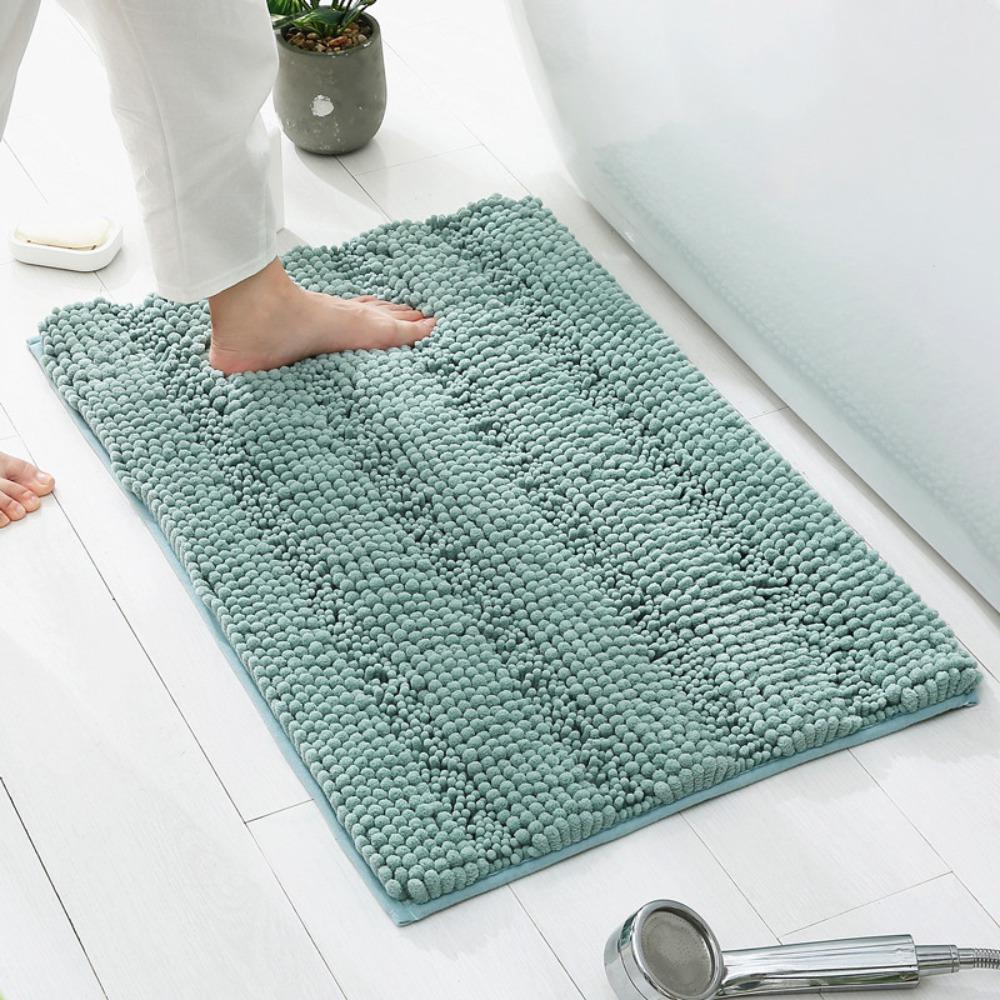 Shaggy Hair Chenille Bath Mat Non-Slip Kitchen Floor Mat Practical Small Carpet  Bedroom