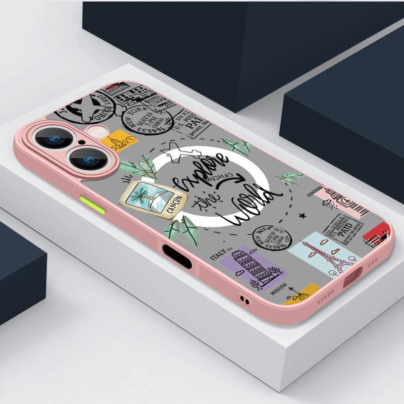 Travel World Pattern Phone Case For iPhone 17 16e 15 16 Pro Max 14 13 12 Pro Air 11 Magnetic For Magsafe Wireless Charge Cover