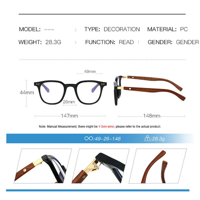 New Vintage Imitation Wood Reading Glasses Men Presbyopic Spectacles Frames Women Anti Blue Light Lens Eyeglasses 0to+3.0