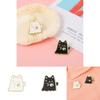 Whimsical And Black White Ghost Cat Couple Brooches Perfect For Students Fashionistas And