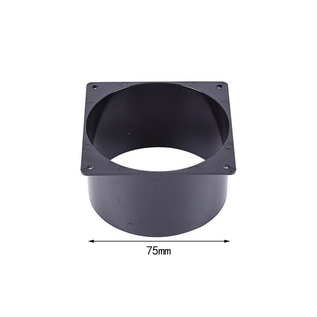 Air Vent Duct lange Straight Flange Connector Ventilation Pipe Connector Black