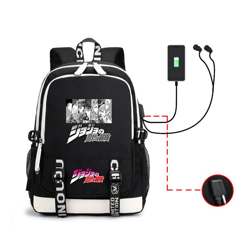 Backpack, Two-Dimensional Pattern With Usb Computer Bag, Student Schoolbag Direct Supply 31*15*45cm