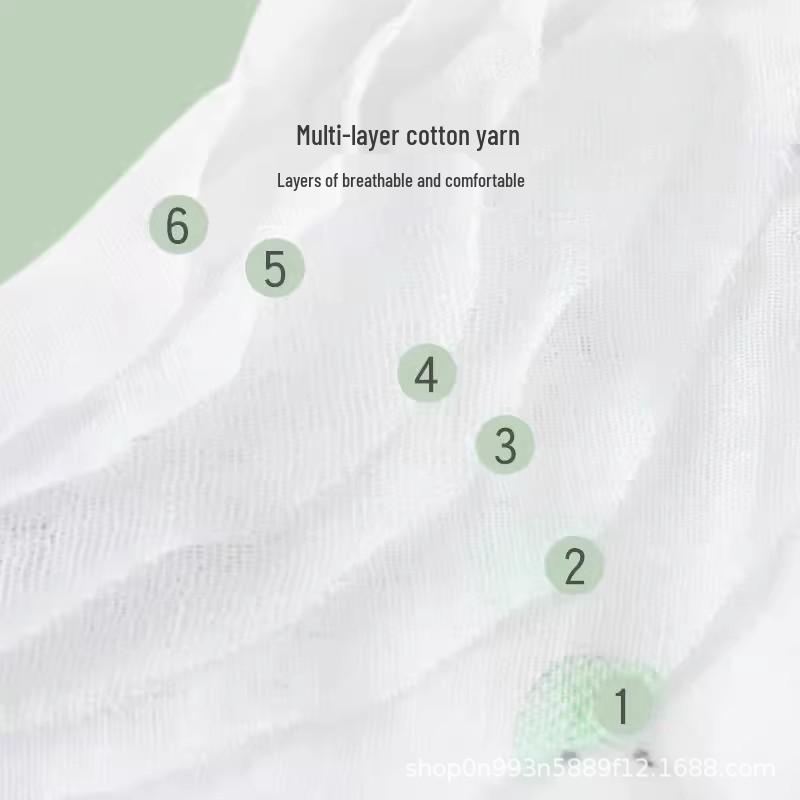 A-grade Pure Cotton Cartoon Bib & Washcloth Set for Infants - Six-layer Gauze Towel for Face and Hands