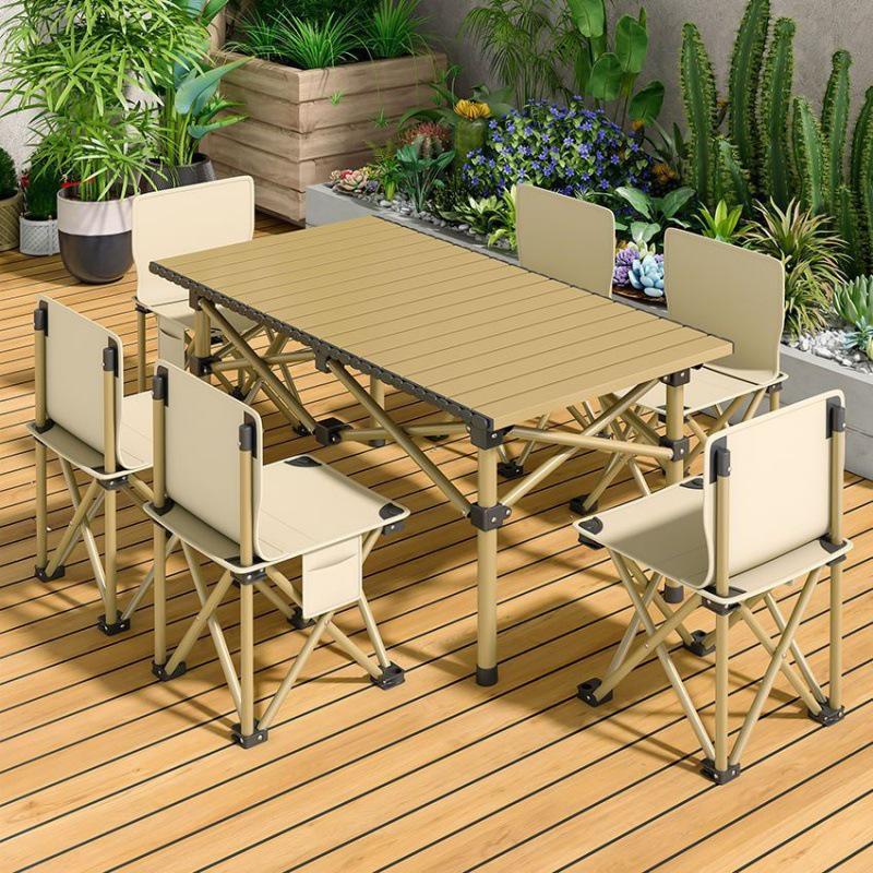 Outdoor Portable Folding Table & Chair Set with Storage Bag - Lightweight Alloy Camping Furniture