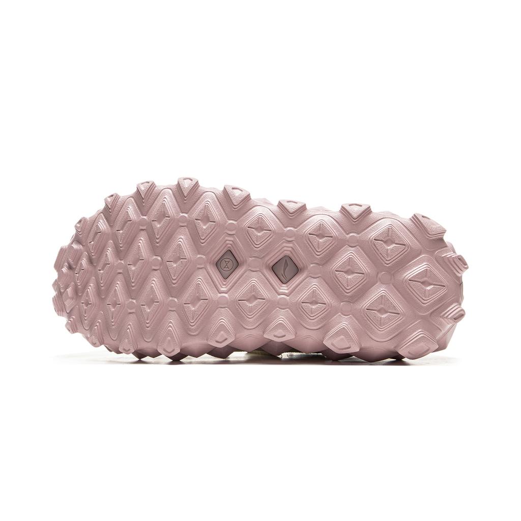 Li Ning Chuan Shan Trend Sports Rebound Shock Absorption Low-Top Casual Shoes Unisex Casual Shoes Gray Pink AZGU181-2