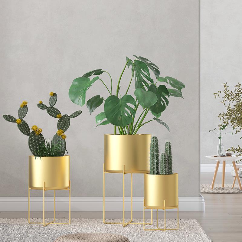 Nordic Style Wrought Iron Flower Stand - Creative Indoor Metal Storage Rack for Living Room Decor and Ornaments