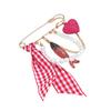 Creative Marine Themed Alloy Fish Love Checkered Ribbon Brooch Eye Catching Corsage Pin For Blouses Coats And Hats