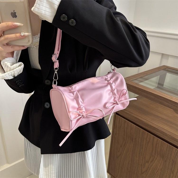 Stylish Korean-inspired Women's Shoulder Tote Bag With Bow For Spring Summer 2024