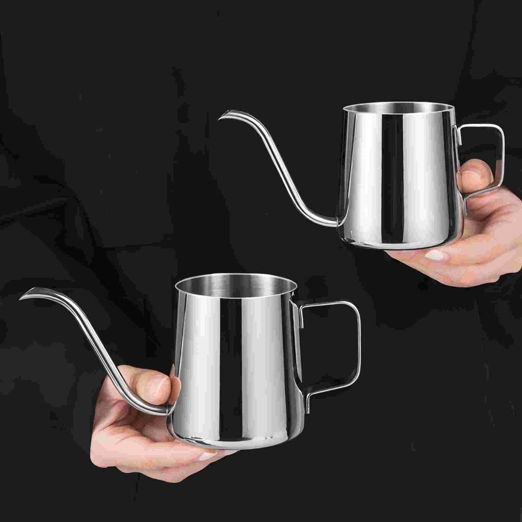 CHFNJJ Stainless Steel Coffee Pot, Gooseneck, Narrow Spout, Drip Kettle with Graduated Coffee Drip Pot (600ML)