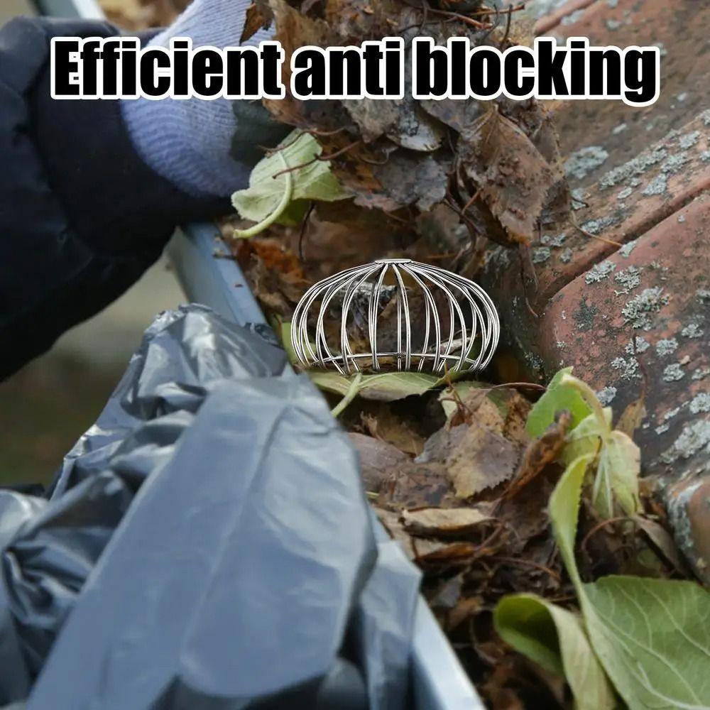 304 Stainless Steel Gutter Balloon Guard Filter Anti-leaf Fall Anti-blocking Rooftop Floor Drain Cover Easy Installation