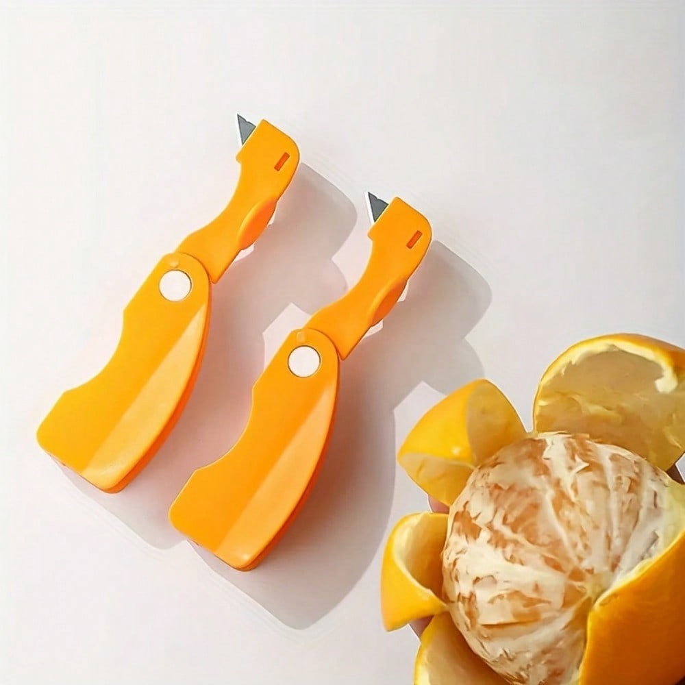 Orange Peeler, Plastic Orange Peeler, Simple Lemon Peeler, Grapefruit Peeler, Creative Cutter, Orange Peeler Tool with Folding Handle