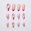 24Pcs Water Drop Press-on Nails with Shiny Heart Patterns, Sweet Valentine's Day Style for Daily Wear.