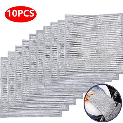 10/5/3 ADET 20 cm Metal Tel Örgü Temizlik Bezleri Çift Katmanlı Yapışmaz Yağ Çelik Tel Bulaşık Bezleri Mutfak Tava Tencere Bulaşık Bezleri