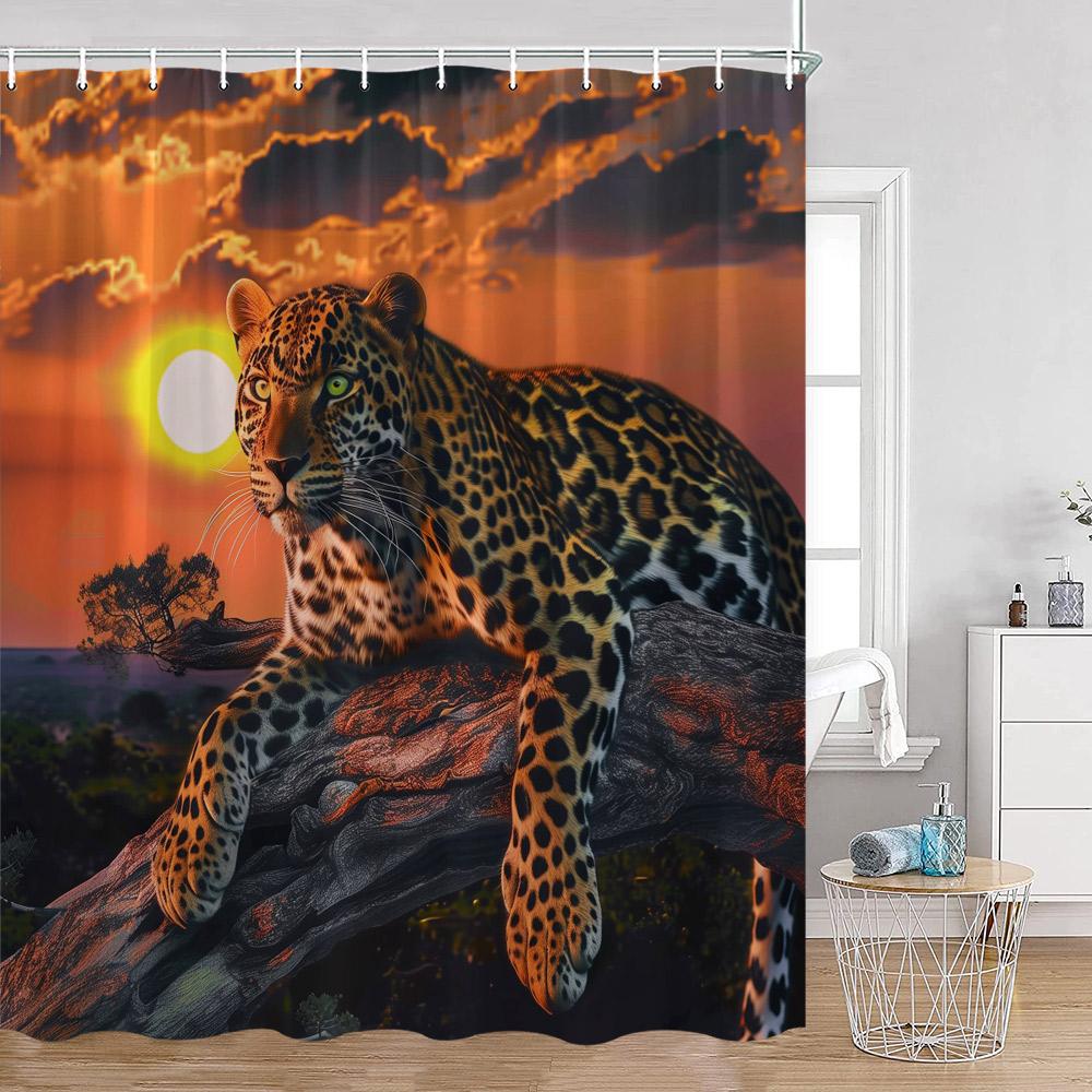 Wild Animals Shower Curtains Tigers Panthers Lions Wolves Bathroom Curtain Modern Polyester Fabric Home Decorations For Bath