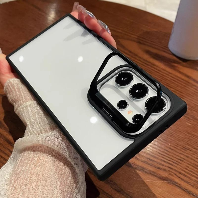 Suitable for Samsung S25 Ultra Magnetic Phone Case S24Plus Hidden Metal Lens Bracket S23 Transparent S24