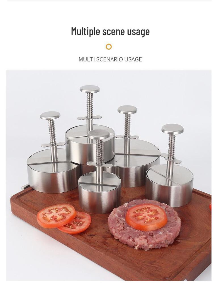 Stainless Steel Non-stick Hamburger Press for Kitchen