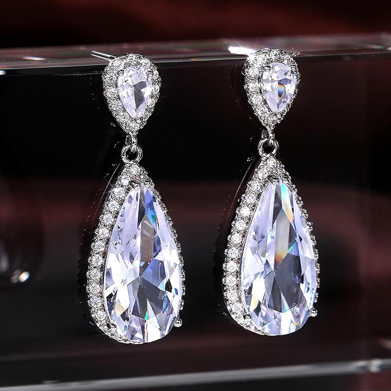 CAOSHI Brilliant Crystal Drop Earrings for Women Gorgeous Design Wedding Accessories Jewelry Luxury Dangle Earrings for Party