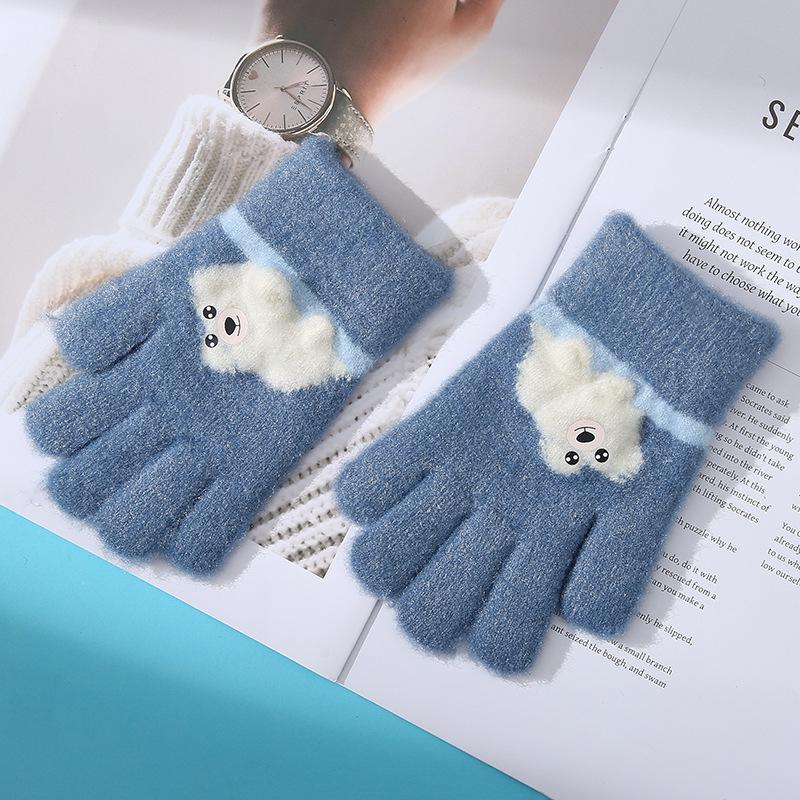 

Children s Gloves Winter Five Finger Warm Gloves for Boys and Girls Riding and Writing Cute Autumn and Winter Baby Cold Proof Gloves one size