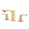 Brushed Gold Basin Faucets Deck Mounted Bathtub Hot And Cold Water Mixer Faucet Dual Handle Three Hole Basin Faucet Set Tub Tap