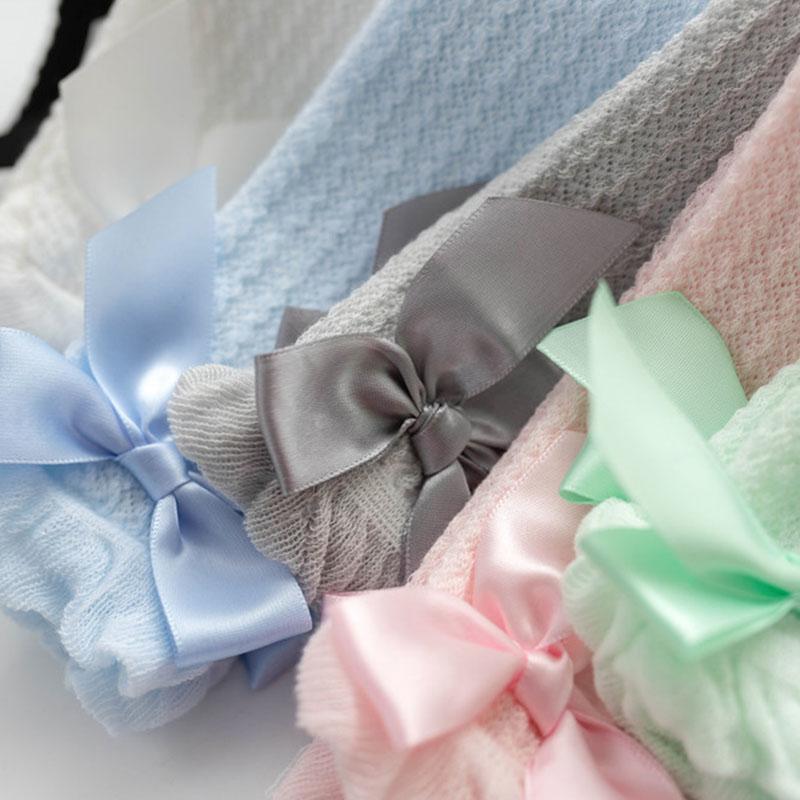 Baby Girl Bow Socks Summer Cotton Mesh Breathable Baby Knee High Socks Bowknot Kids Long Socks