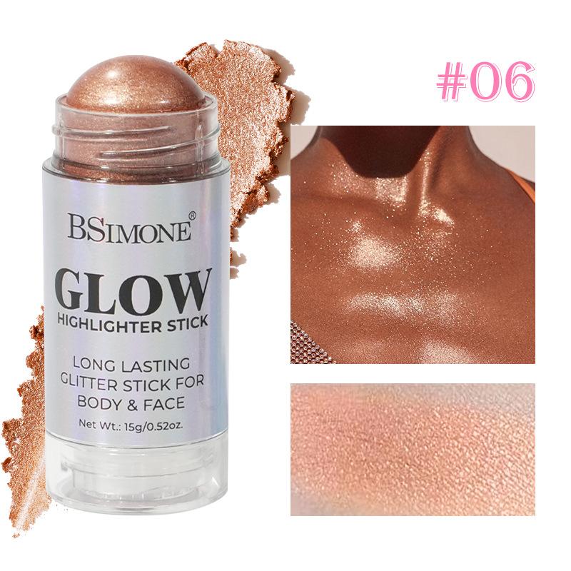 Bsimone 3D Face Brightening Highlighter Bar Cosmetic Face Contour Bronzer Shimmer Highlighter Stick Concealer Cream Makeup Tool