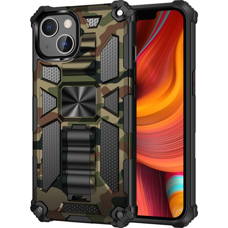 Suitable for IPhone17 81 Camouflage Armor Mobile Phone Case Apple 15 Pro Bracket Anti-drop Protective Case iPhone 15