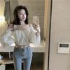 Summer new jacquard tube top one-word collar bubble sleeve off-shoulder sexy sweet hottie short top women