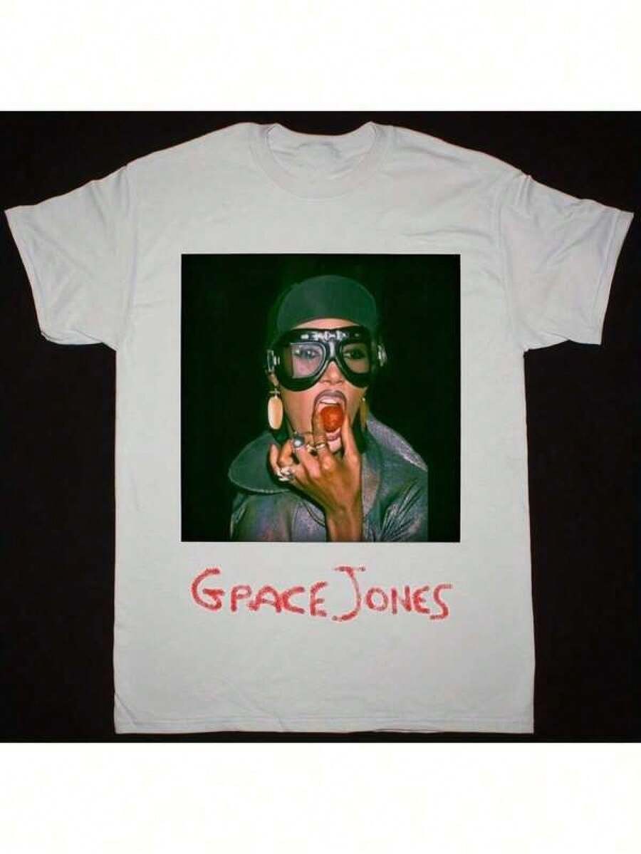 

T Shirt Print ,Graphic-Cotton Tees Size Plus, Cartoon Round Neck Short Sleeve,Grace Jones Graphic T S разноцветный
