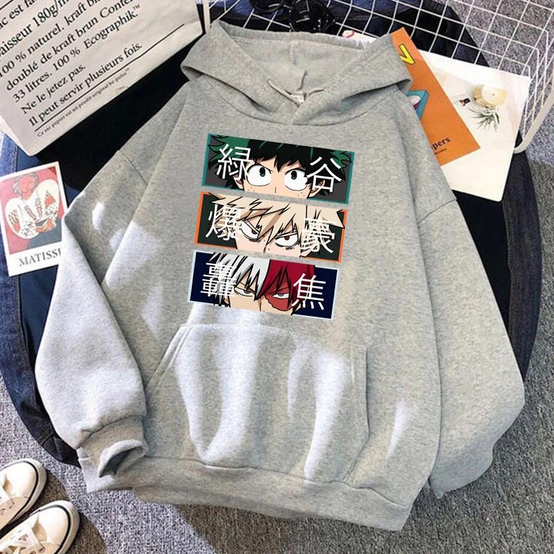 My Hero Academia Herbst- und Wintermode Langarm Anime Bakugo Katsuki Todoroki Shoto Herren Outdoor-Sport Hoodie Damen