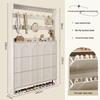 Ultra-Thin Flip-Top Shoe Cabinet & Coat Rack for Entryway Hallway Storage