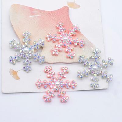 10 ks 35 mm vianočné záplaty so štrasovými vločkami Scrapbooking Pearl Applique Vlastné prišívanie dekorácií Príslušenstvo