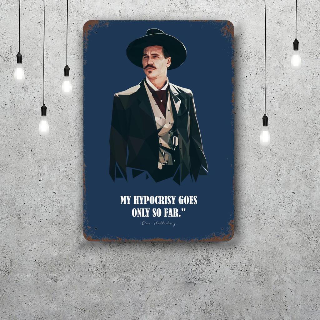 doc holliday Classic Poster Rusty Metal Plaque Retro Decorative Plate Bar Man Cave Garage Club Metal Sign Wall Decoration