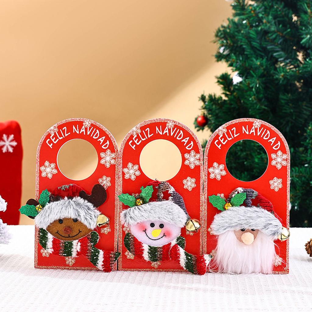 Christmas Door Knob Hanging Pendant Indoor Door Knob Decorations Merry Christmas Christmas Ornament Signs for Home Hotel Bedroom