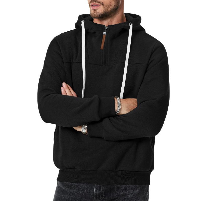 2025 men's clothing factory wholesale fleece sleeve with zipper autumn and winter casual hooded new sweater