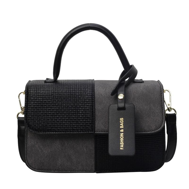

Fashion Color Matching Handbag Women s New Versatile Small Square Bag Messenger Bag Small чёрный